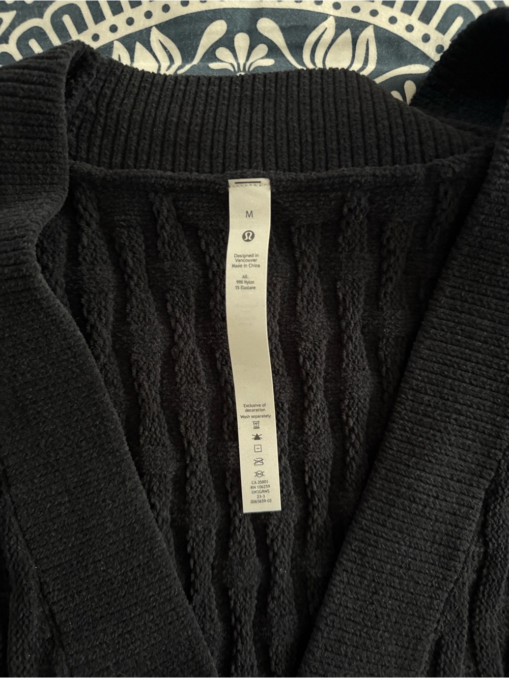 lululemon athletica Black Cable-Knit V-Neck Sweater Vest - Picture 5 of 5